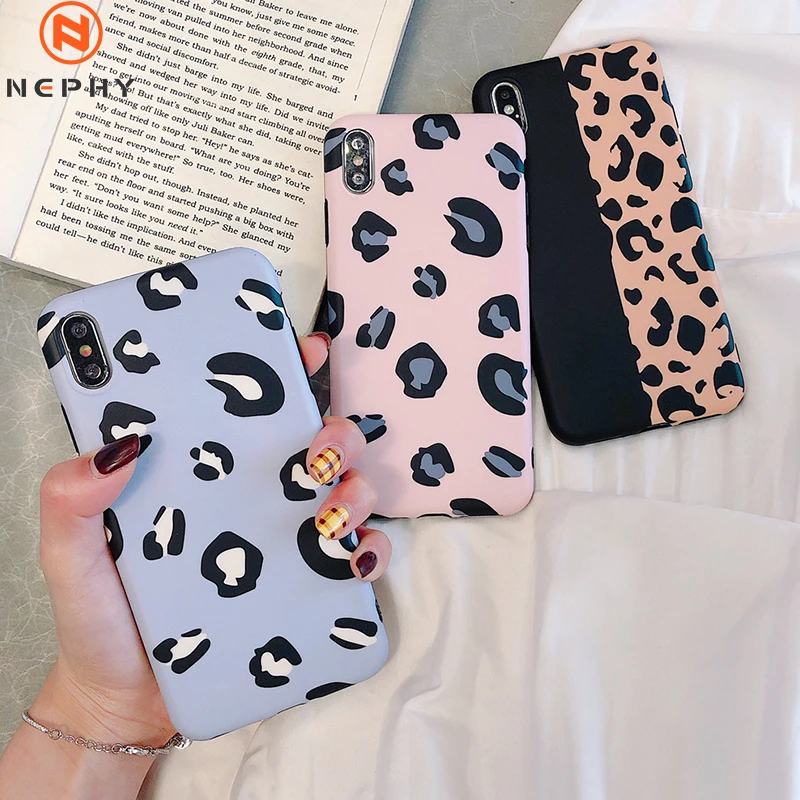 

Sexy Leopard Prain Silicone Case Skin For iPhone 6 S 6s 7 8 Plus X XR XS Max 6Plus 6SPlus 7Plus 8Plus bumper Soft Fashion Cover