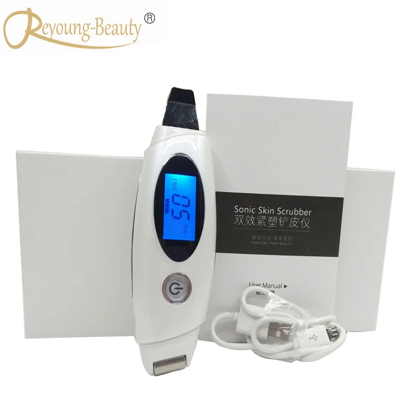 

Galvanic Ion EMS Current Stimulate Ultrasonic Skin Scrubber Peeling Blackhead Wrinkle Pimple Removal Face Lift Whitening Machine