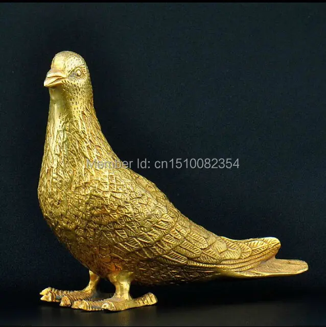 Chinese Brass Fengshui Pigeon DOVE Peace Symbolize Bird Statue