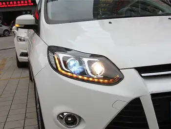 

2PCS LED Headlights For Ford Focus 2012-2014 Car Led Lights Double Xenon Lens Car Accessories Daytime Running Lights Fog Ligh