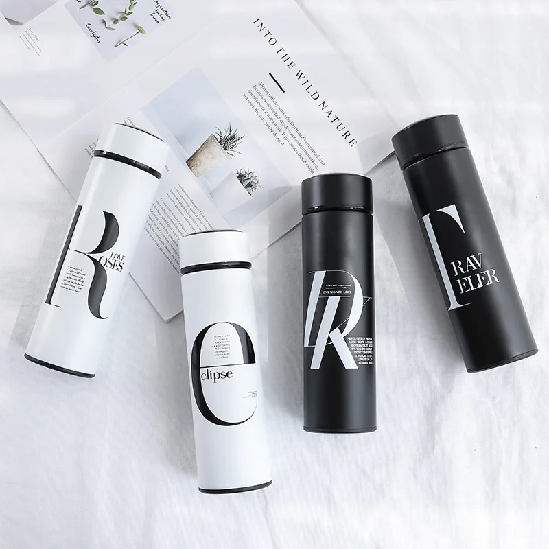 

Business Style Letter Stainless Steel Vacuum Flasks Thermos Thermal Water Bottle for Tea Coffee Travel Mug Tumbler Car Cup