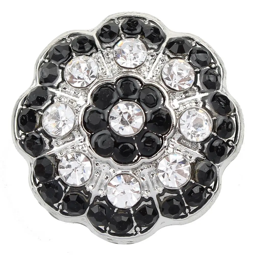 

Jayna Lee 20mm White and Black Flower Snap Charm Pops Fit Ginger Snaps Interchangeable Jewelry for women men gifts GJL0001