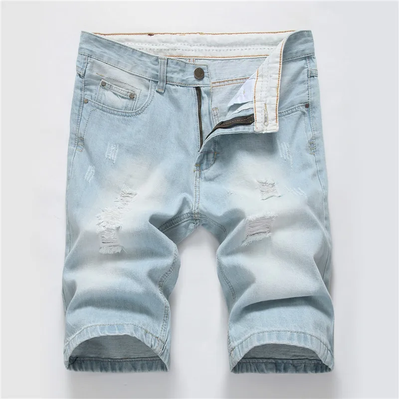 Новинка 2019 года для мужчин's джинсовые летние хлопчатобумажные шорты отверстие свет мужчин's брюки для девочек Тонкий прямые шорты женщин