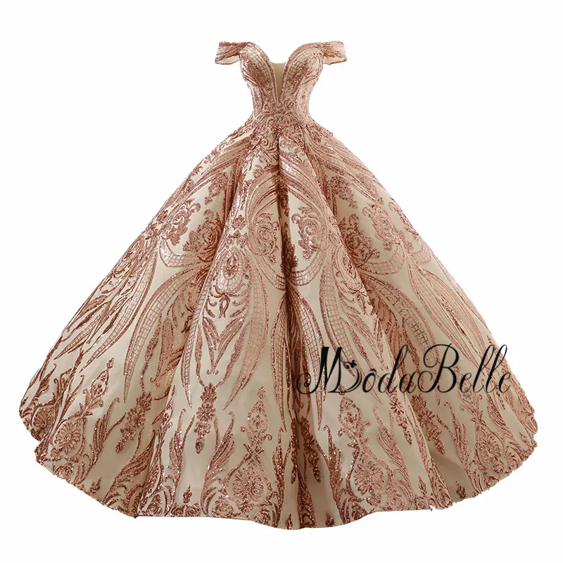 Modabelle Золотое вечернее платье с блестками Vestido Noche Largo бальное платье с открытыми плечами длинное вечернее платье Abiye Elbiseler