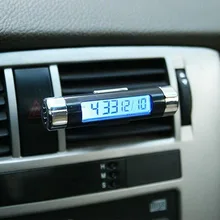 1 шт. воздушный выход клип автомобиль часы термометр электронные часы электронный термометр с светильник SB-020