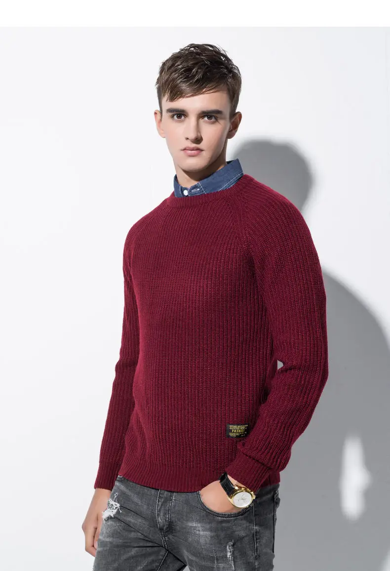 3Color Winter Men Pullover Sweaters Warm Thick Sweater Men Autumn Knited Male Pullover Jumper Navy Red Khaki Brand Muls M-4XL-04