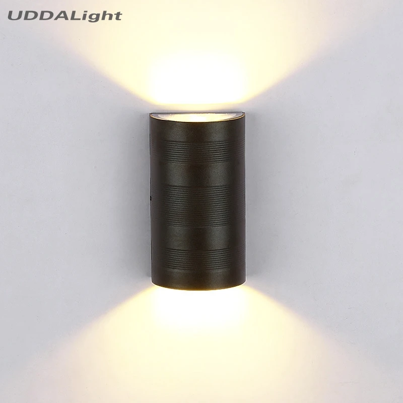 Полукруглый/квадратный eclairage led exterieur 7 Вт 12 Вт наружный светильник Настенный cob led черный/серый - Испускаемый цвет: round