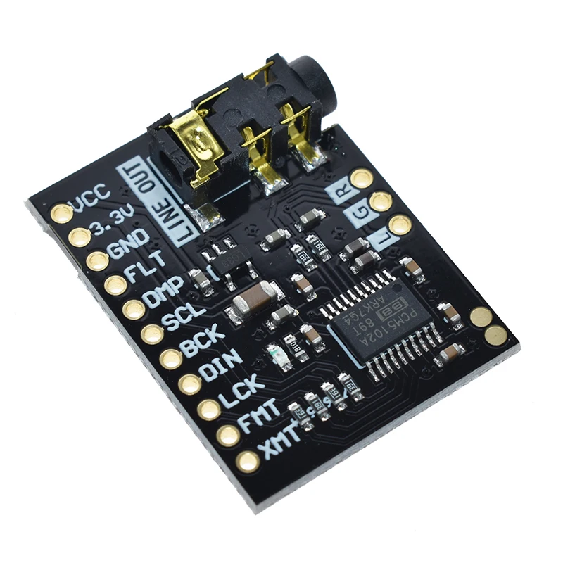 Звуковая карта для Raspberry Pi pHAT аудиокарта с интерфейсом I2S PCM5102 модуль DAC 24 битная