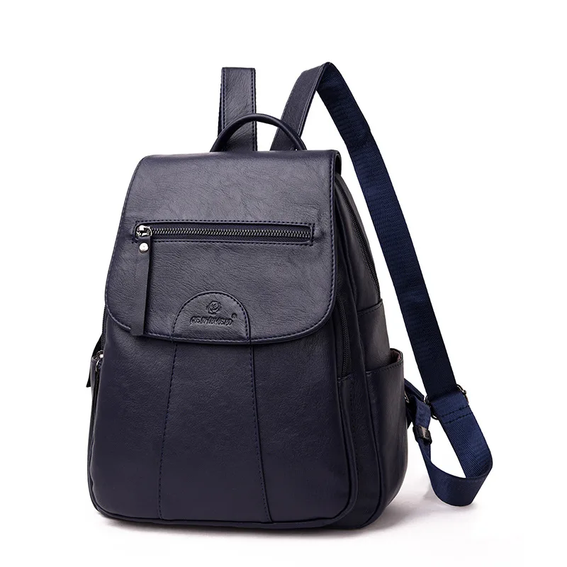 

High Quality Fashion Women Leather Shoulder Bag College Daypack School Bags for Teenagers Girls Backpack Daily Back Pack mochila
