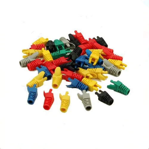 

50Pcs RJ45 Network Cable Plug Boots Cap Cat5 Cat6 New #4XFC#Drop Shipping
