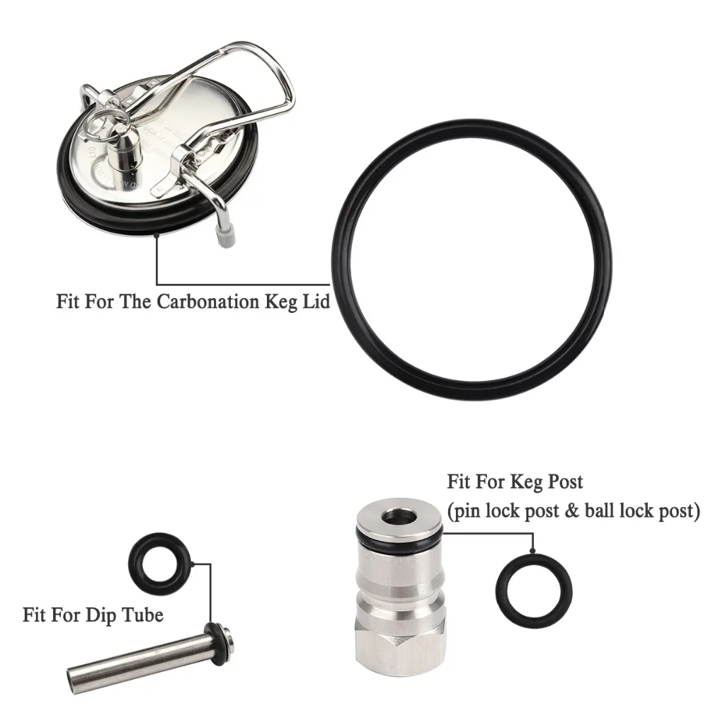 3pcs /lot Food Grade Cornelius Keg Seal O-Ring Home Brew Beer Keg lid Replacement O Ring Black Rubber O rings Gasket silicone o ring set