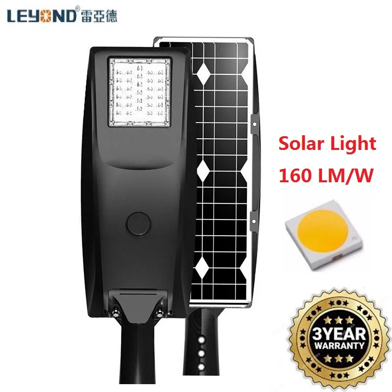 

30W Solar Led Street Light with Microwaves Light Control Sensor 160LM/W Solar Street Light for Garden, Patio, Garage, Yard