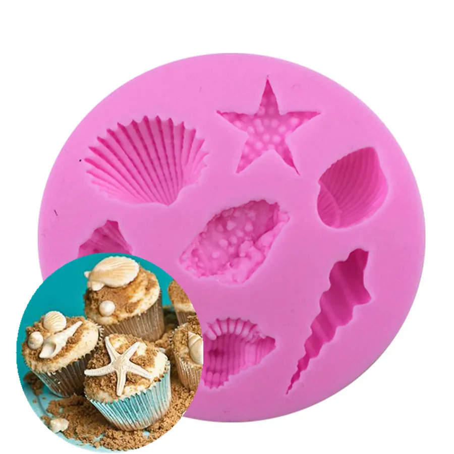 

Sea Shell Series Shape Silicone Cake Mold , Baking Silicone 3D Mould For Cookies Candle Jello Fondant Cake Tools Decorating