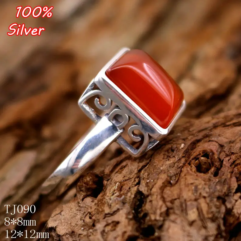 

925 Sterling Silver Adjustable Ring Blanks Base DIY Handmade Blanks 8*8/12*12mm Cabochon Settings for Women Jewelry Findings