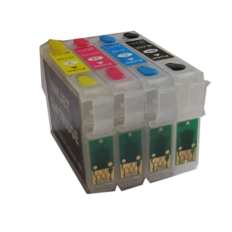 Cartucho de tinta vacío recargable para impresora EPSON TX105 T24 TX115  T23, compatible con BLOOM 117, T1171 + T0732N -T0734N, chip de reinicio  automático _ - AliExpress Mobile
