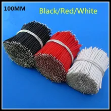 1000 шт./лот Длина: 100 мм UL3239 AWG26# силиконовый провод/термоустойчивый кабель черный/красный/белый выбoр цвeтa