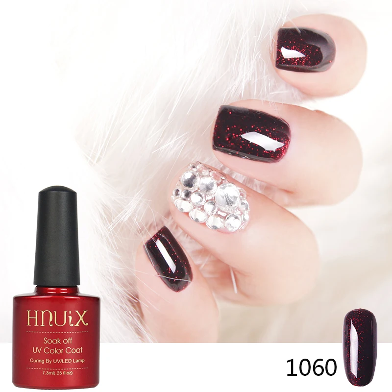 HNUIX красный гель лаки для украшения ногтей УФ лак гель led с алмазной вспышкой искры блёстки красного цвета 7,3 мл