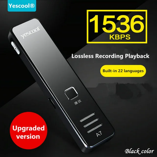 Metal Mini Digital Audio Voice Recorder - Yescool A7 8/16/32GB, Denoise, Lossless, Portable Dictaphone, Recording MP3 Player image 3