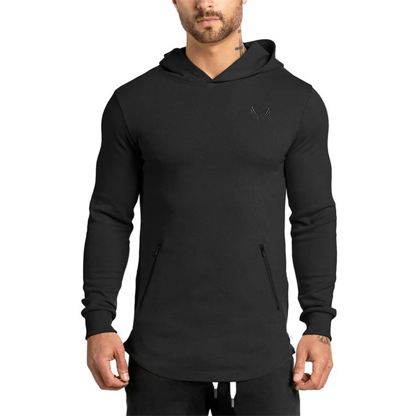 Mens Fashion Leisure Brand Hoodies Gyms Fitness Bodybuilding Sweatshirt