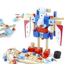 Различные комбинации самолетов гайка комбинация игрушка детская головоломка инженерные собранные деревянные игрушки