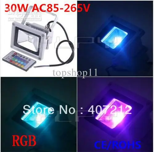 HOT 30W RGB Flood Light 85-265V Led Floodlight Waterproof IP68 Bright Outdoor Remote controller 6pcs | Лампы и освещение