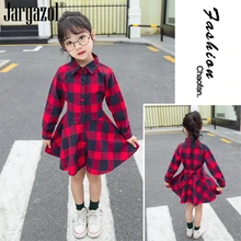 Платье для маленьких девочек с длинными рукавами; модная детская одежда в клетку; одежда для детей; хлопковое весеннее платье; детская одежда; бренд