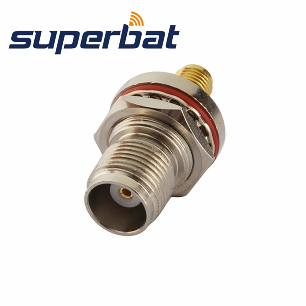 Superbat SMA-TNC Adapter SMA Female to TNC Jack Bulkhead O-Ring Straight RF Coaxial Connector for Electronic Components