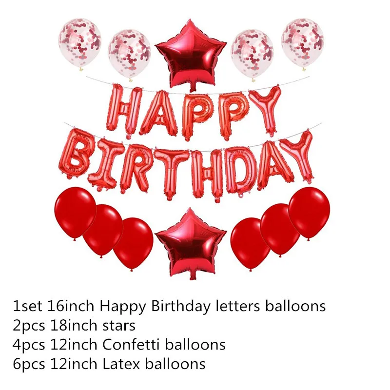 16 дюймов буквы фольгированные шары «С Днем Рождения» Happy День рождения украшения Детские воздушные шарики с алфавитом Baby Shower поставки - Цвет: B-HBSuit4-Red