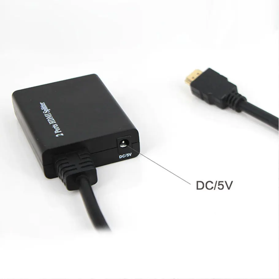 Full 1080P HDMI сплиттер 1X2 порта 50 см HDMI 1,4 HDCP 3D видео с DC5V/1A USB адаптер питания усилитель-разветвитель HDMI кабель