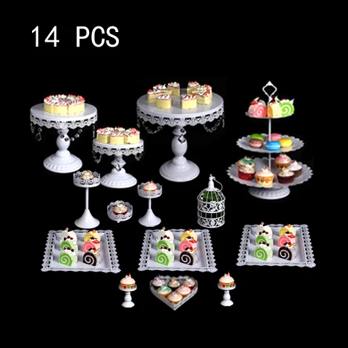 14-6 шт/набор Золотая зеркальная поверхность Свадебный десертный лоток стойка для кексов, пирожное-Корзиночка подставка для торта стол декоративное украшение для вечеринки - Цвет: 14 PCS NEW
