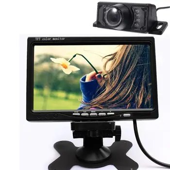 

7 Inch TFT-LCD Car Rear View Screen with 2 Video Input Car Backup Parking Mirror with HD Car Rear View Camera Reverse Camera