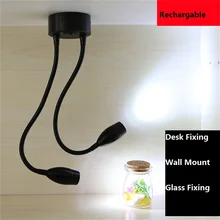 Многоголовая Светодиодная лампа для показа, гибкая лампа для подзарядки, ювелирный переключатель с двойной головкой, беспроводная бесконтактная точечная лампа