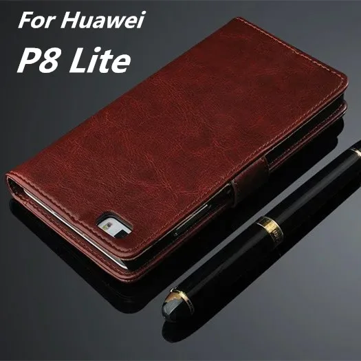 

Fundas Huawei P8 Lite High Quality Flip Cover Case For Huawei Ascend P8 Lite Coque Magnetic Leather Holster Shell Capa