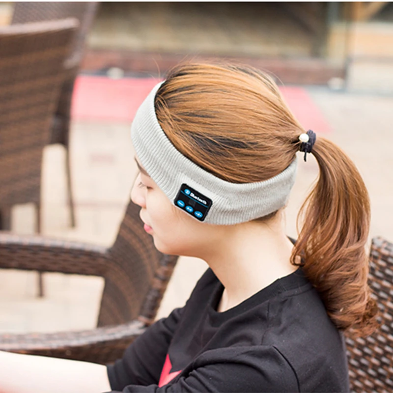 Fashion Wireless Bluetooth Music Headband Magic Earphone MIC Hat Hands free Music Sports Phone Call Answer Ears free Headwear