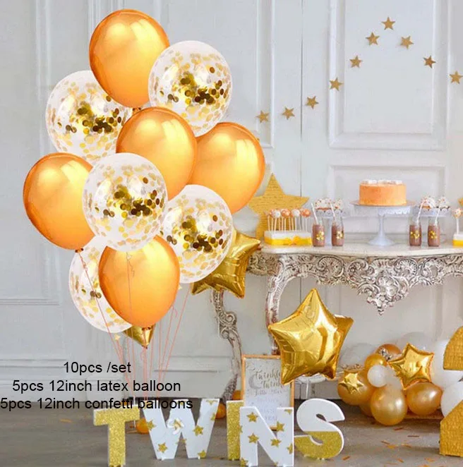 16 дюймов розовое золото серебро Oh Детские воздушные шары с буквой баннер для крещение новорожденного пол раскрыть вечерние украшения - Цвет: 10pcs mix gold