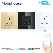 Cheap UK WiFi Smart Wall Socket 13A Outlet Glass Panel,Smart Life/Tuya APP Remote Control,Works with Amazon Echo Alexa Google Home Cheap UK WiFi Smart Wall Socket 13A Outlet Glass Panel,Smart Life/Tuya APP Remote Control,Works with Amazon Echo Alexa Google Home
