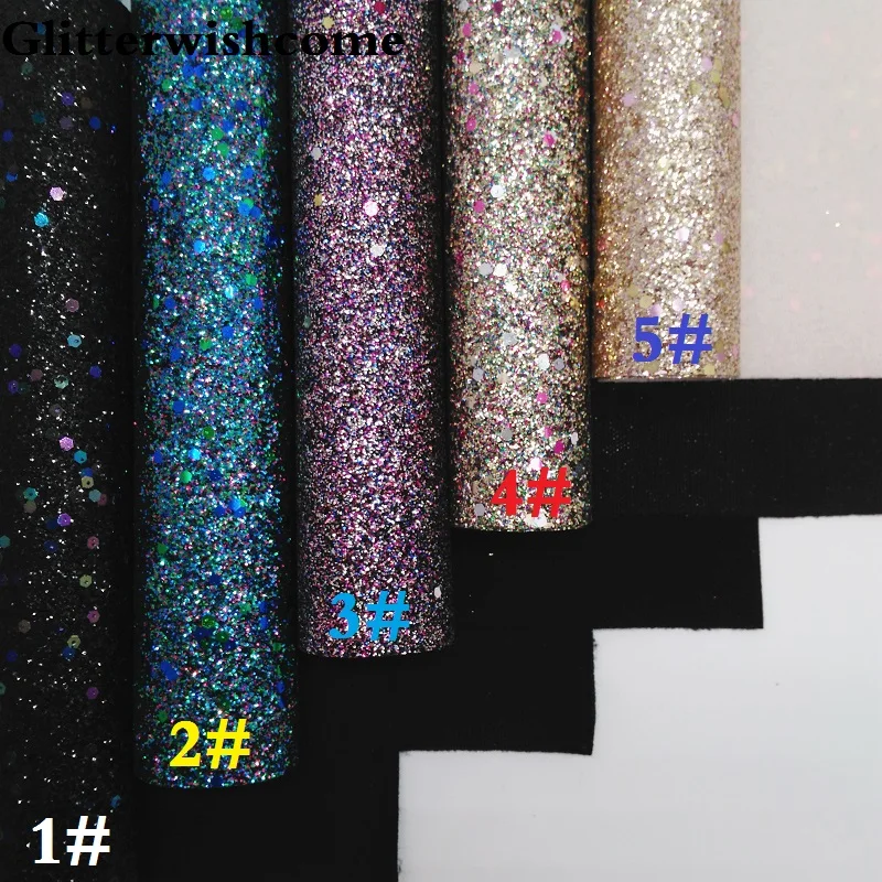 Glitterwishcome 21X29 см, размер А4, винил для бантов, мягкий стрейч, плотная блестящая кожа, винил для бантов, GM228A