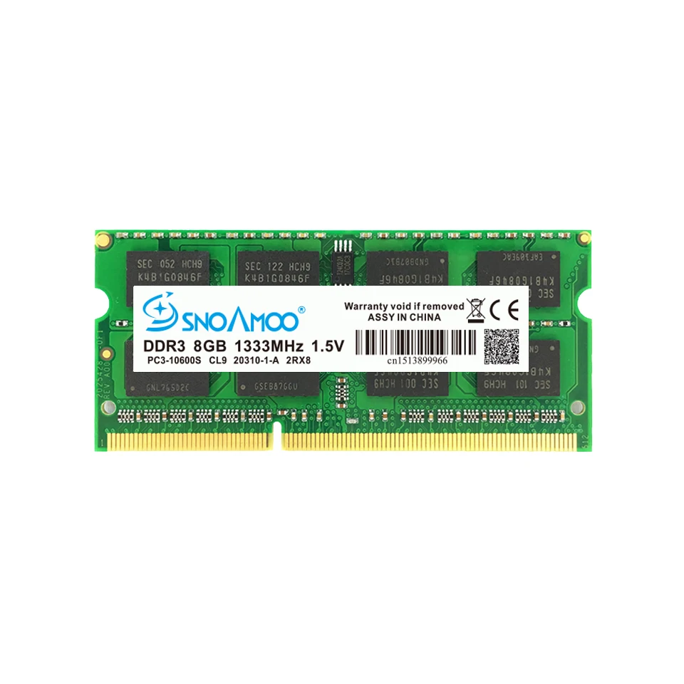SNOAMOO DDR3 8 Гб 1333/1600 МГц оперативная память Тетрадь памяти PC3 10600S 204 Pin 1 5 V 2Rx8 SO DIMM
