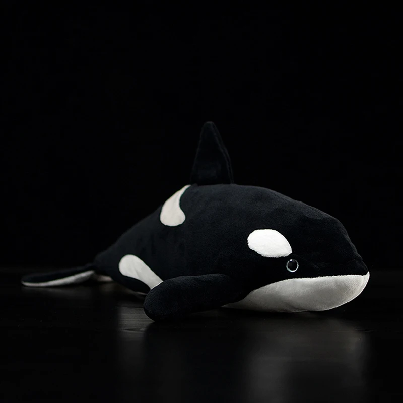 1" /40 см длинные настоящие плюшевые игрушки Orca, очень мягкие игрушки Кит-убийца, мягкие игрушки, реалистичные морские животные, плюшевые куклы, подарки для детей - Цвет: Orca