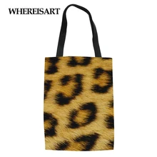 WHEREISART женский леопардовый принт удобный, классический европейский стиль хозяйственные сумки Простые плечевые портативные сумки большой емкости