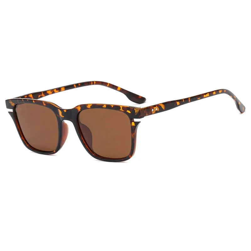 HUHAITANG классические солнцезащитные очки для вождения мужские брендовые Роскошные Поляризованные Солнцезащитные очки женские маленькие квадратные Поляризующие очки от солнца для мужчин s - Цвет линз: Leopard Brown