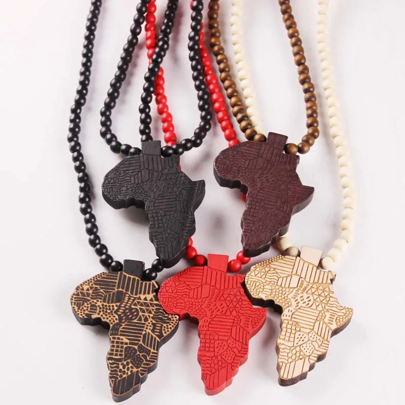 

Fashion Design necklaces Man Map of Africa GOOD WOOD necklace jewelry wooden africa map pendant necklace Free Shipping wholesale
