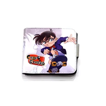 

Anime Detective Conan PU short wallet with button printed w-Conan Edogawa