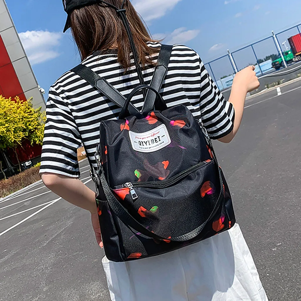 

OCARDIAN Backpack Fashionable Women Soft Oxford Cloth Travel Wild Anti-Theft Bag Elegant Casual Floral Backpack Dropship May4