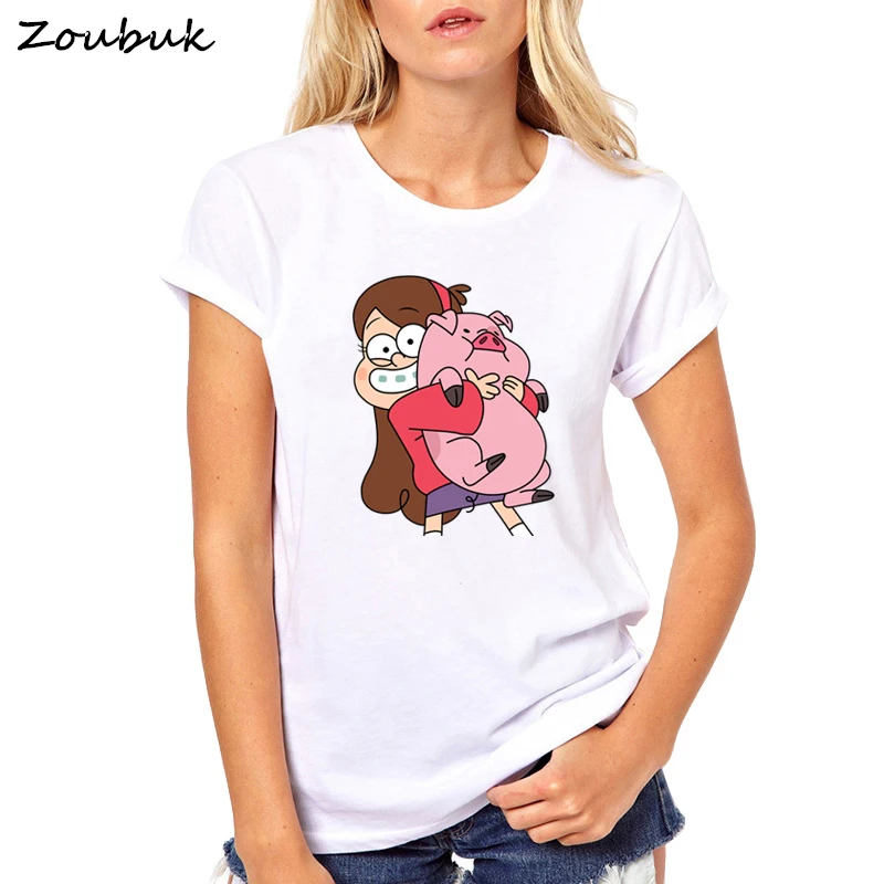الجاذبية يقع t قميص للنساء لطيف خنزير قميص المرأة الصيف يا الرقبة التي شيرت الأبيض قمم المحملة 2019 الإناث تي شيرت رواج الأصدقاء هدايا