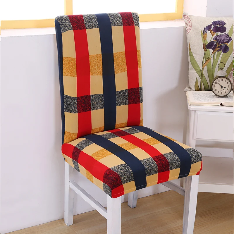 Elastic Plaid Chair Covers Anti dirty Chair Slipcover Durable for