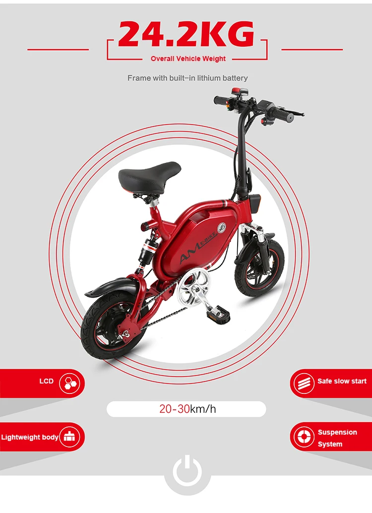 Best 12 inch  mini electric bicycle 48V Ebike 500w rear wheel drive  motor Anti-theft security city electric bike Top speed 20-30 6