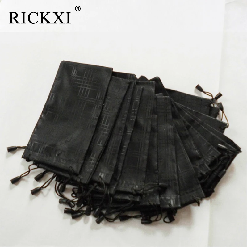 

100 pcs/lot Glasses Case Soft Waterproof Plaid Cloth Sunglasses Bag Glasses Pouch Black Color