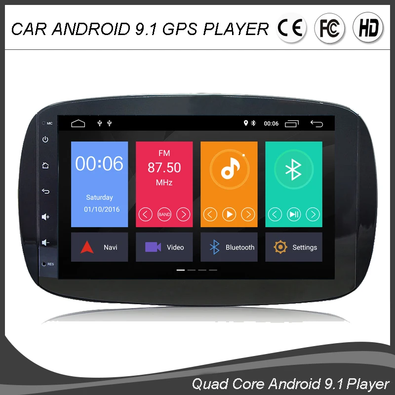 9''Android 9.0 Quad Core Car GPS Touch Sreen For Mercedes Benz Smart 2016-2019 wifi Free map CanBus Stereo Head Unit