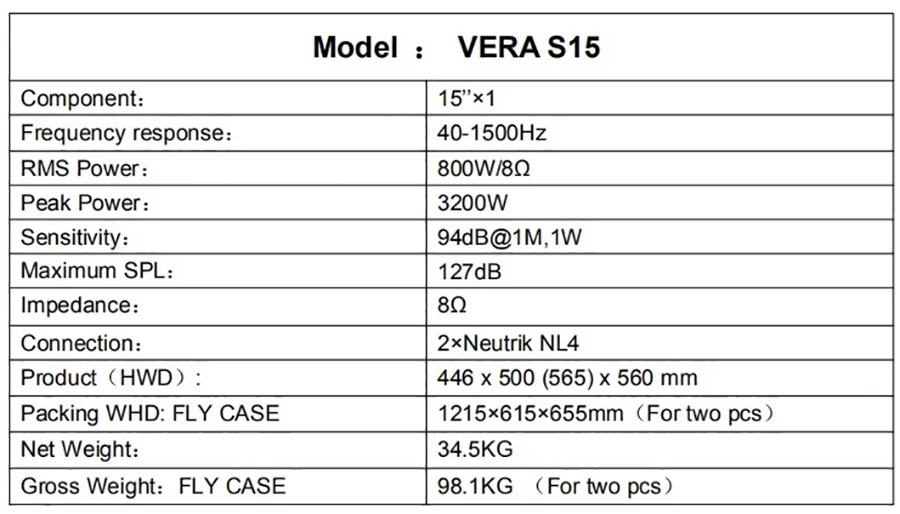 Двухсторонний Vera10 Колонка линейного массива S15 для дома и улицы церковный динамик Звуковая Системы PA Динамик